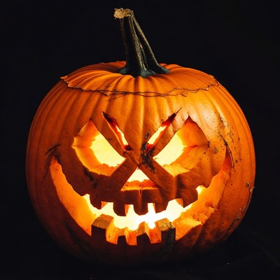Carved Jack-o'-lantern pumpkin