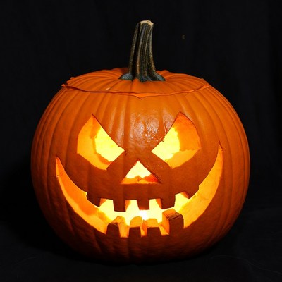 Lit Jack-o'-lantern pumpkin