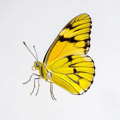 Yellow butterfly with black wings