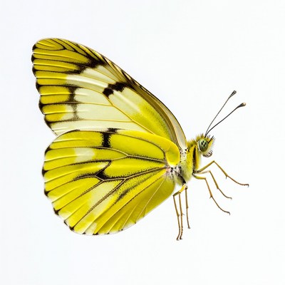 Yellow Butterfly with Black Wings