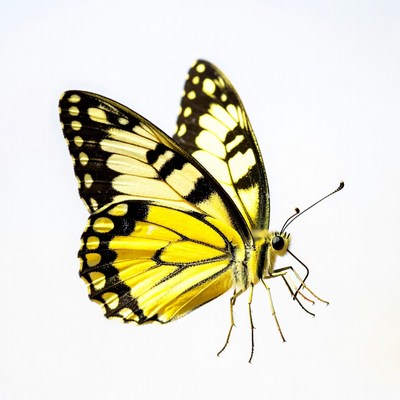Yellow butterfly with black spots