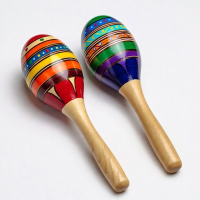 Colorful Mexican Maracas Pair