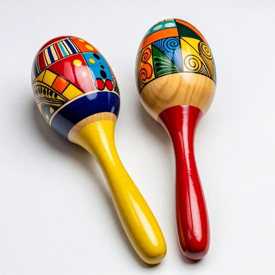 Colorful Mexican Maracas Pair