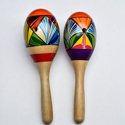 Colorful Mexican Maracas Pair