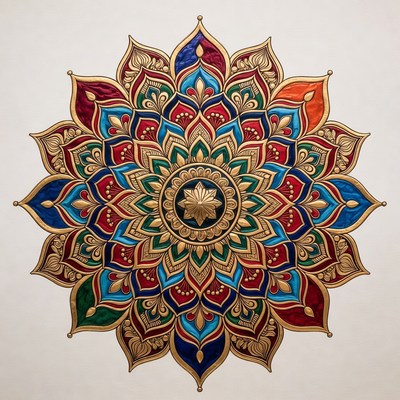 Colorful Mandala on White Background