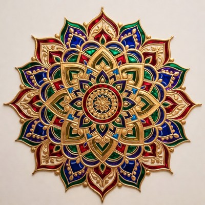 Colorful Mandala on White Background