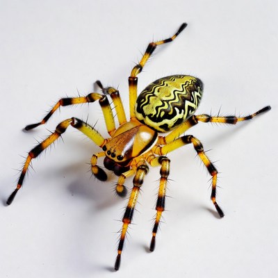 Yellow and black striped spider