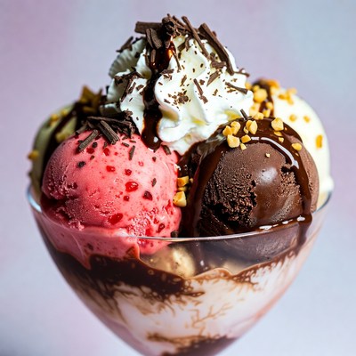 Strawberry Chocolate Ice Cream Sundae