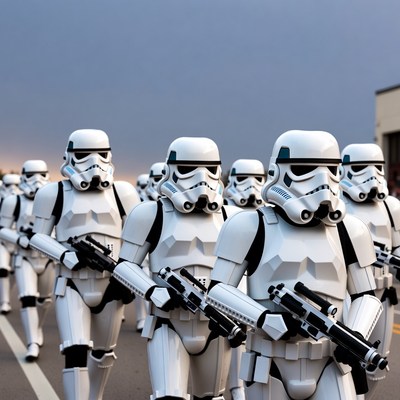 Stormtroopers marching in formation