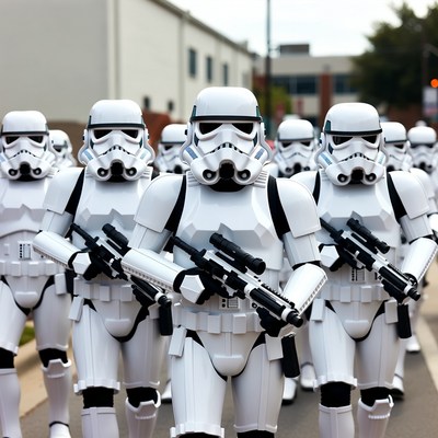 Stormtroopers marching in formation