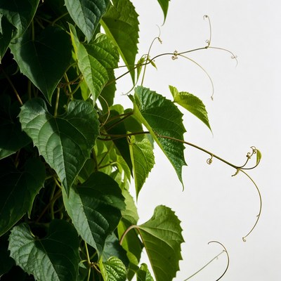 Lush Green Vine Leaves Climbing