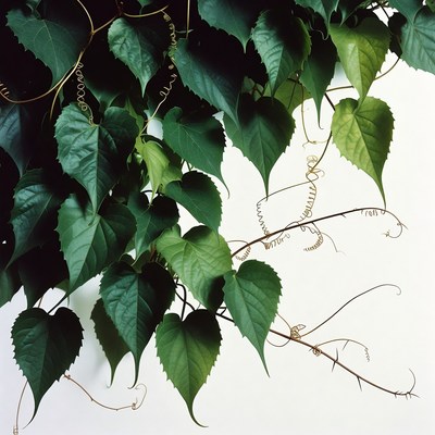 Lush green ivy vine leaves