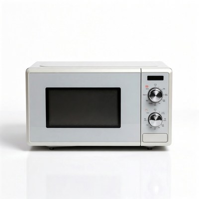 Silver Microwave Oven Isolated