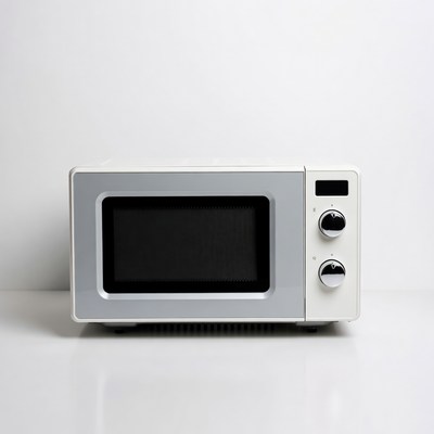 White Microwave Oven on Counter