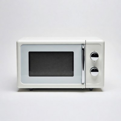 White compact microwave oven