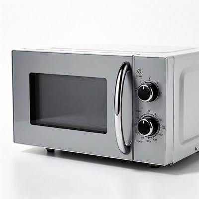 White Microwave Oven on White Background