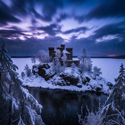 Snowy Castle on Island Lake