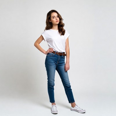 Teen girl posing confidently