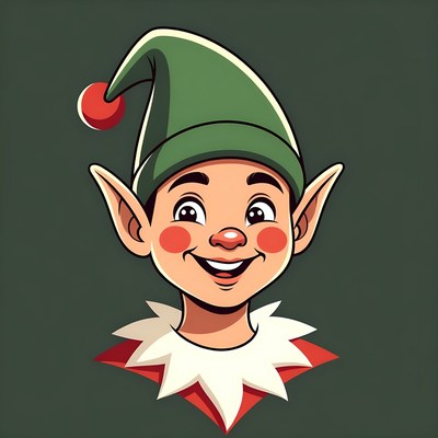 Smiling Cartoon Christmas Elf