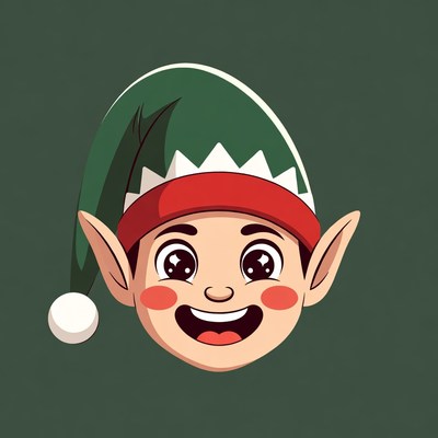 Smiling Cartoon Christmas Elf