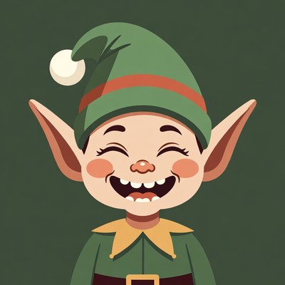 Smiling Cartoon Christmas Elf