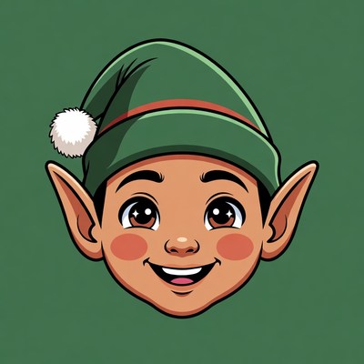 Smiling Cartoon Elf Boy