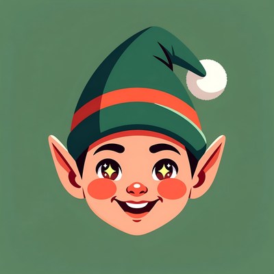 Smiling Cartoon Christmas Elf