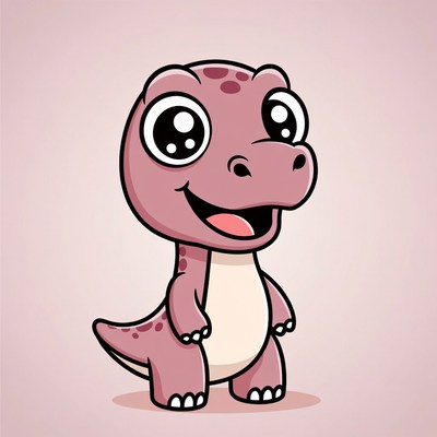 Cute pink baby T-Rex dinosaur