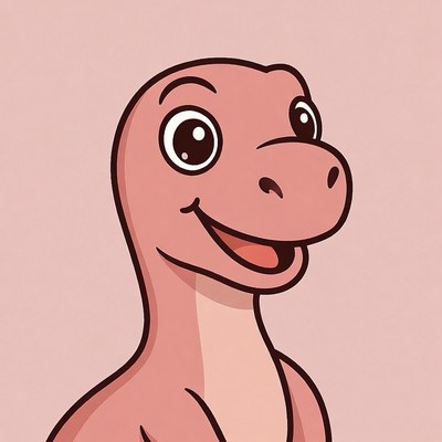 Cute pink dinosaur illustration