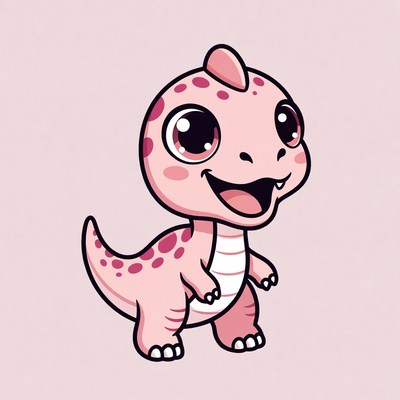 Cute pink baby T-Rex dinosaur