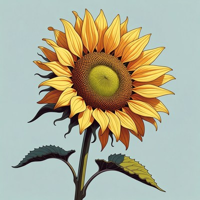 Vibrant sunflower illustration