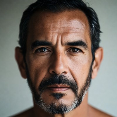 Latino man with gray beard