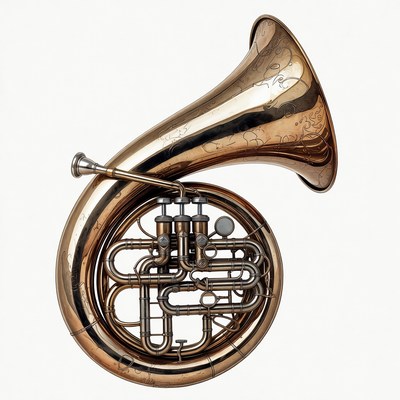 Brass French Horn Instrument