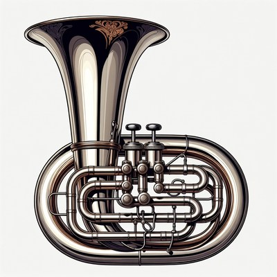 Detailed illustration of tuba