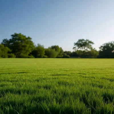 Green grass field under blue sky