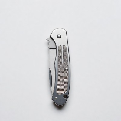 Silver folding pocket knife