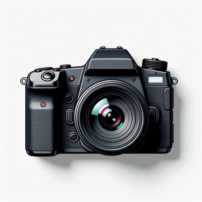 Black DSLR Camera Illustration