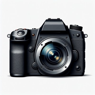 Black DSLR Camera Illustration