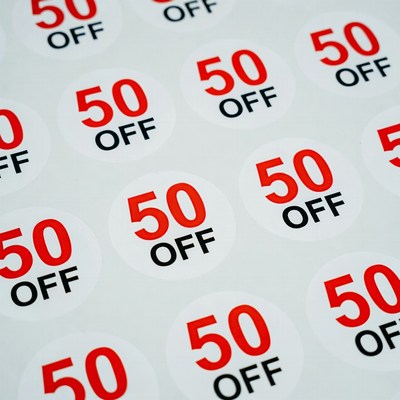 50% Off Red Stickers Sheet