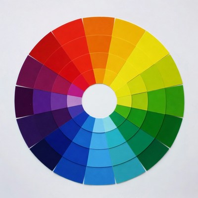 Color wheel with rainbow spectrum