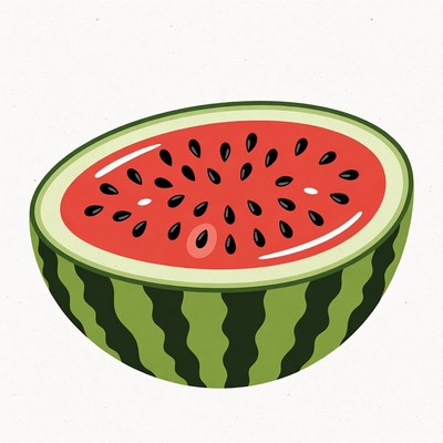 Sliced Watermelon Illustration