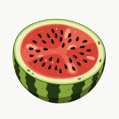 Sliced Watermelon on White Background