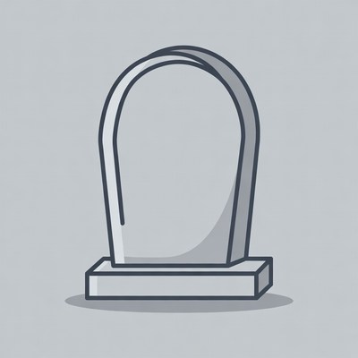 Tombstone illustration on gray background