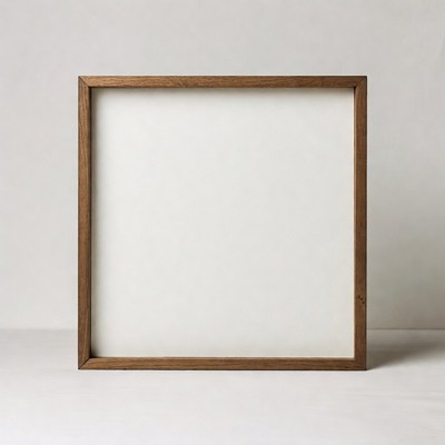 Empty Brown Wood Picture Frame