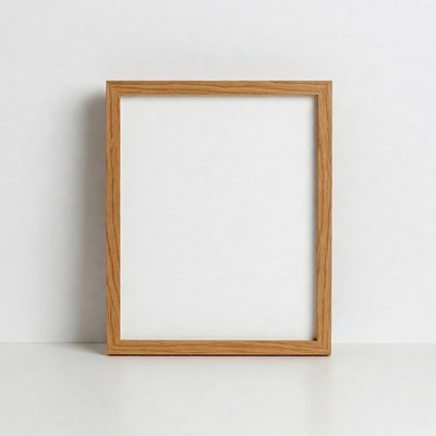 Empty Oak Wood Picture Frame