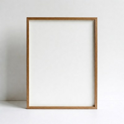 Wooden Frame with Blank White Poster