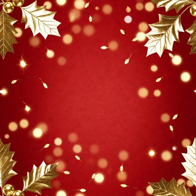 Gold Holly Christmas Background