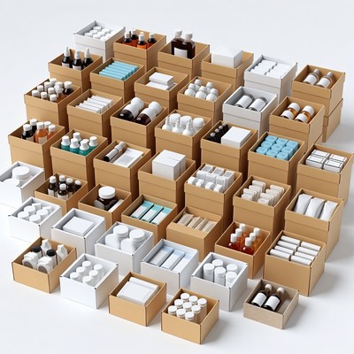 Assortment of Cosmetics Packaging Boxes