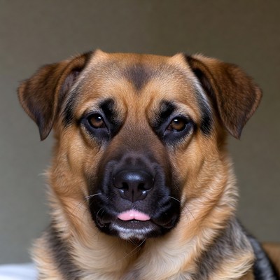 German Shepherd sticking tongue out