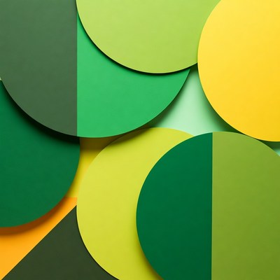 Overlapping Green Yellow Paper Circles